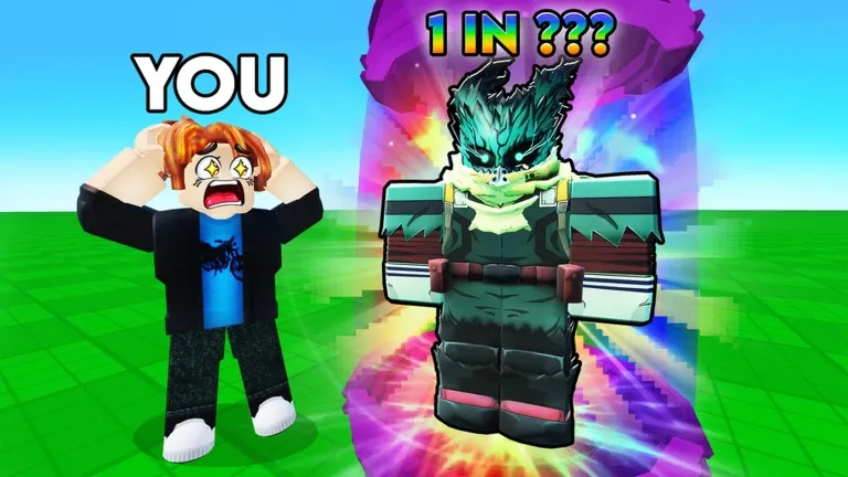 Beat the Anime Boss summon screen: a player reacting to a 1-in-??? green-glowing boss variant. Used to illustrate mutation rarity without claiming a specific drop rate